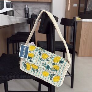 VIRAL Beaded Lemon Pattern Shoulder Bag